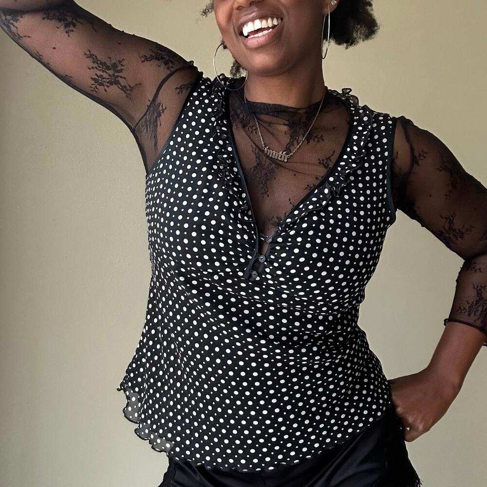 Express Polka Dot Blouse Size 14